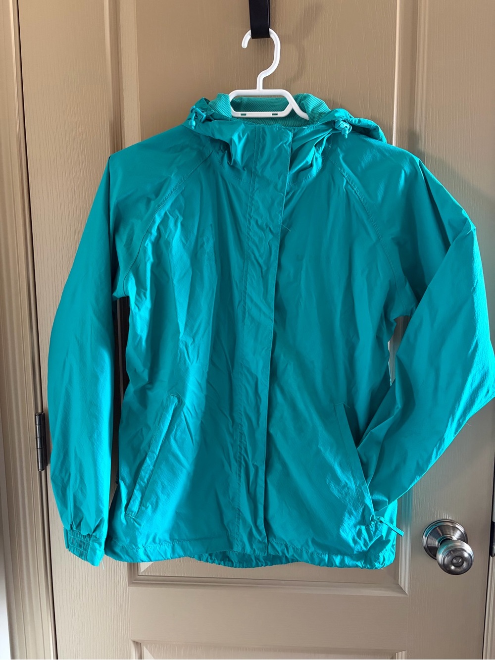Mountain Warehouse Torrent Waterproof Rain Jacket Women’s US 4 Teal Hooded
